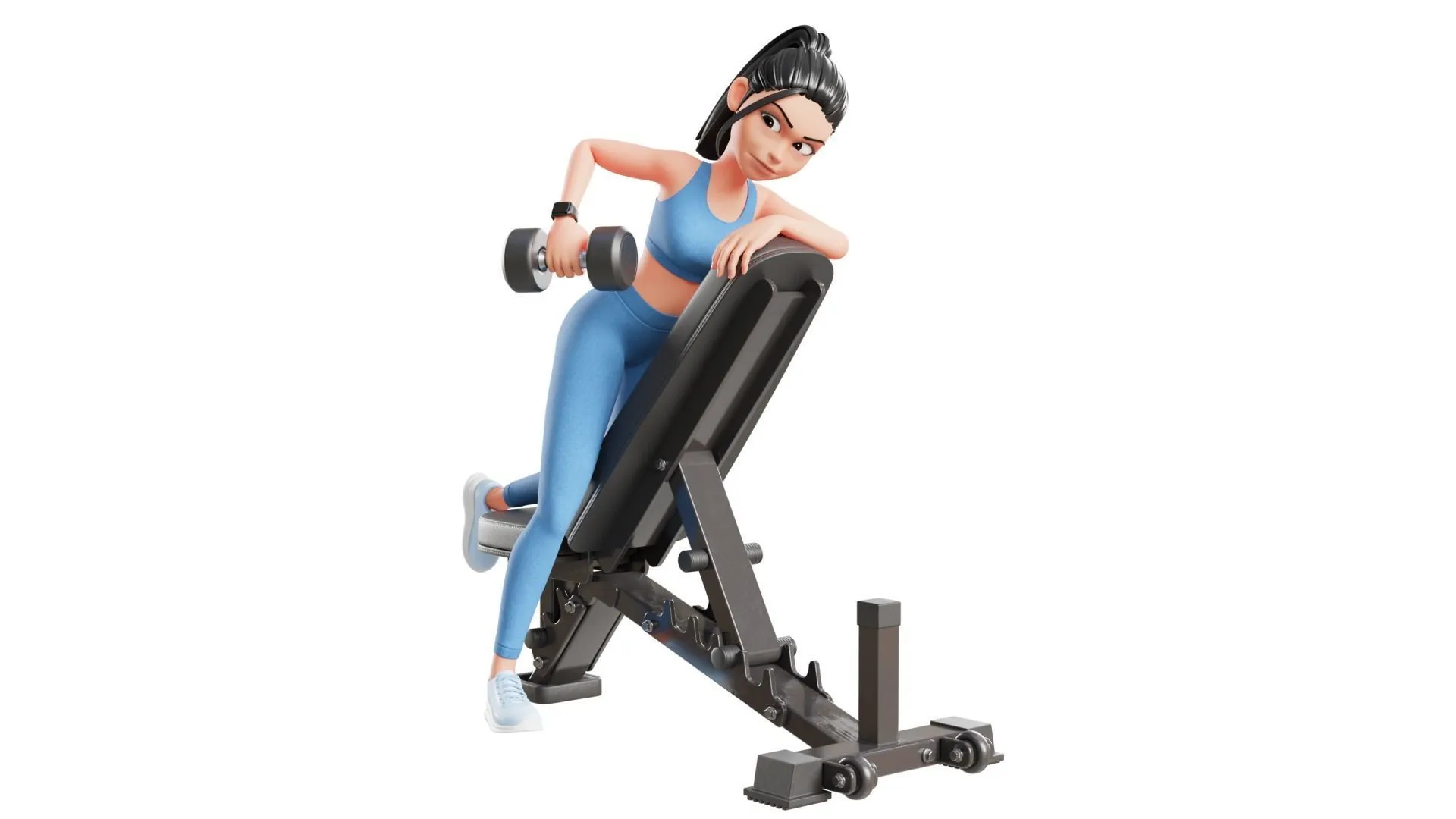Sports Gym Fitness Woman full body render